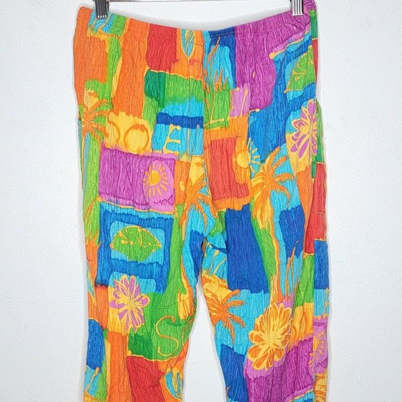 Jam's World XS Colorblock Colorful Sole Cropped Drawstring Women's Pants - Picture 4 of 7